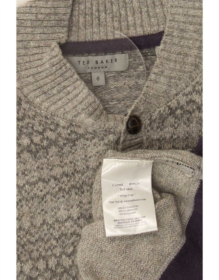Męski sweter z golfem Ted Baker, rozmiar 6 2XL, szary, bawełniany