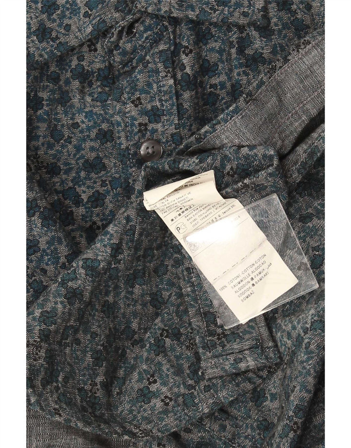 Koszula męska Benetton XL, granatowa, bawełniana w kwiaty