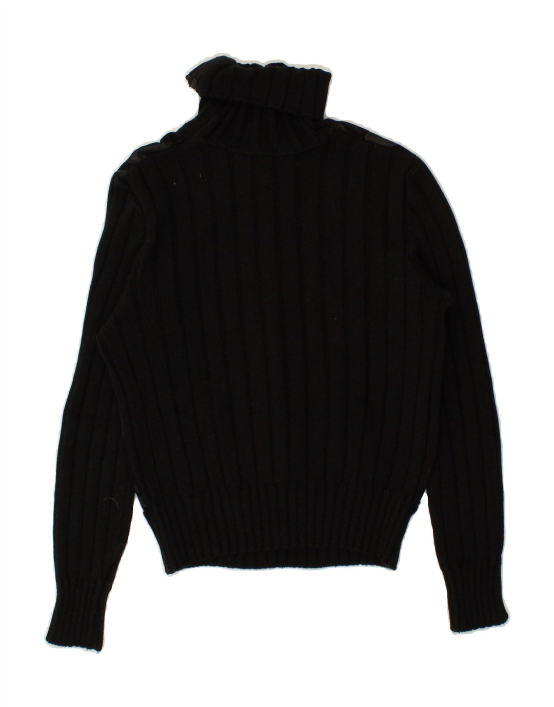 Sweter damski VINTAGE z wywijanym dekoltem UK 10, mała czarna dziewicza wełna