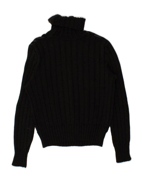 Sweter damski VINTAGE z wywijanym dekoltem UK 10, mała czarna dziewicza wełna