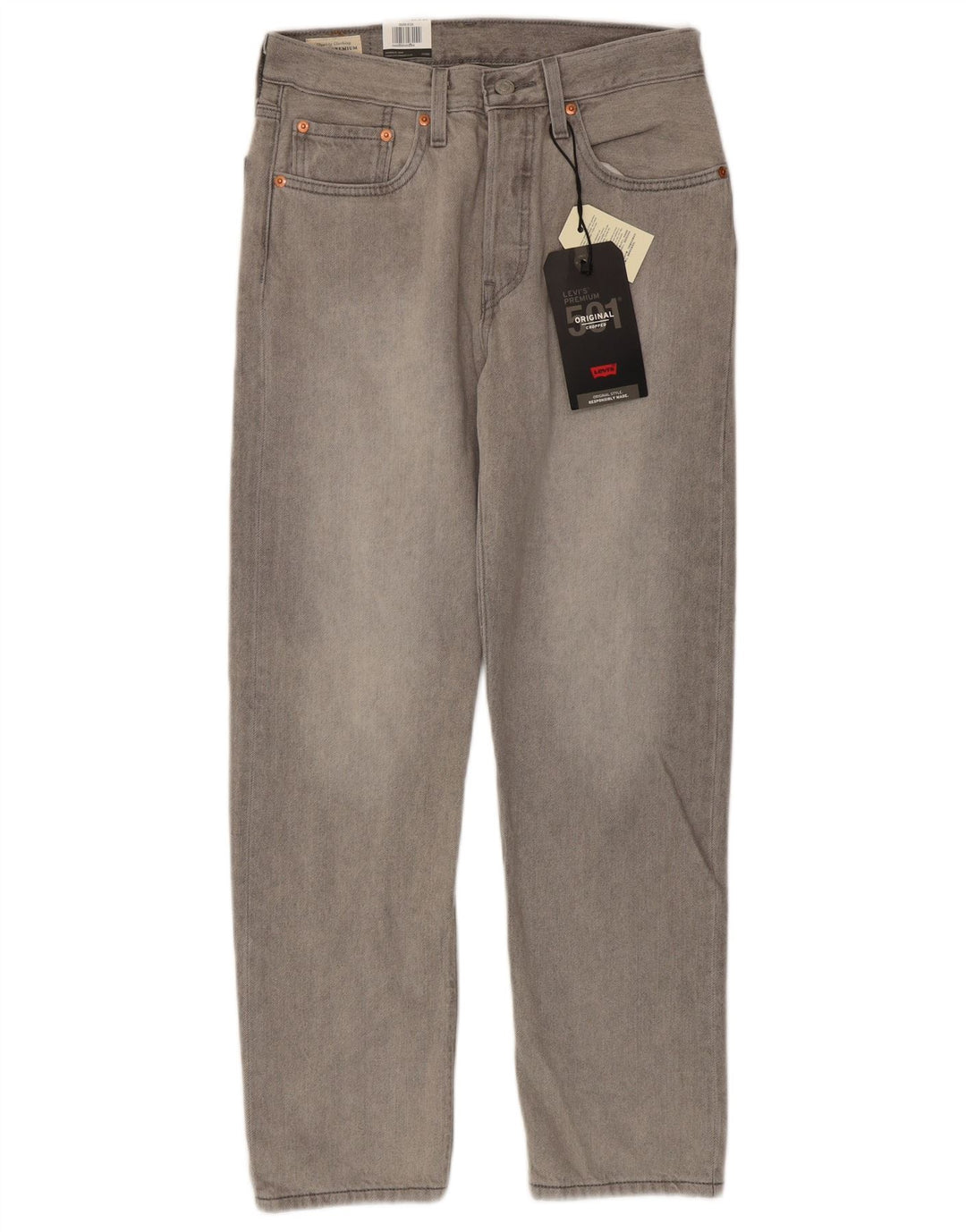 Damskie dżinsy Levi's 501 Straight W26 L28 Szara bawełna