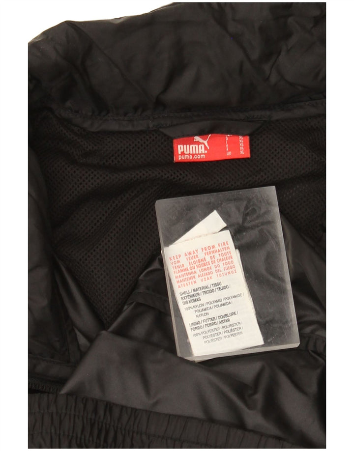 Męska kurtka przeciwdeszczowa Puma UK 42 XL Czarny nylon z blokami kolorów