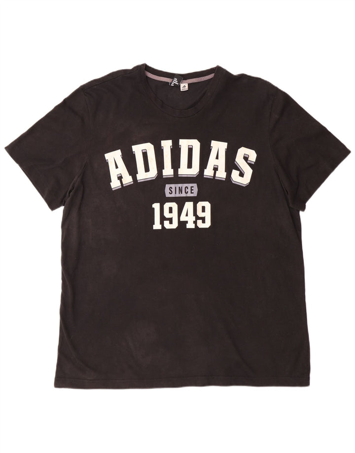 Męska koszulka z grafiką ADIDAS, 2XL, czarna, bawełniana