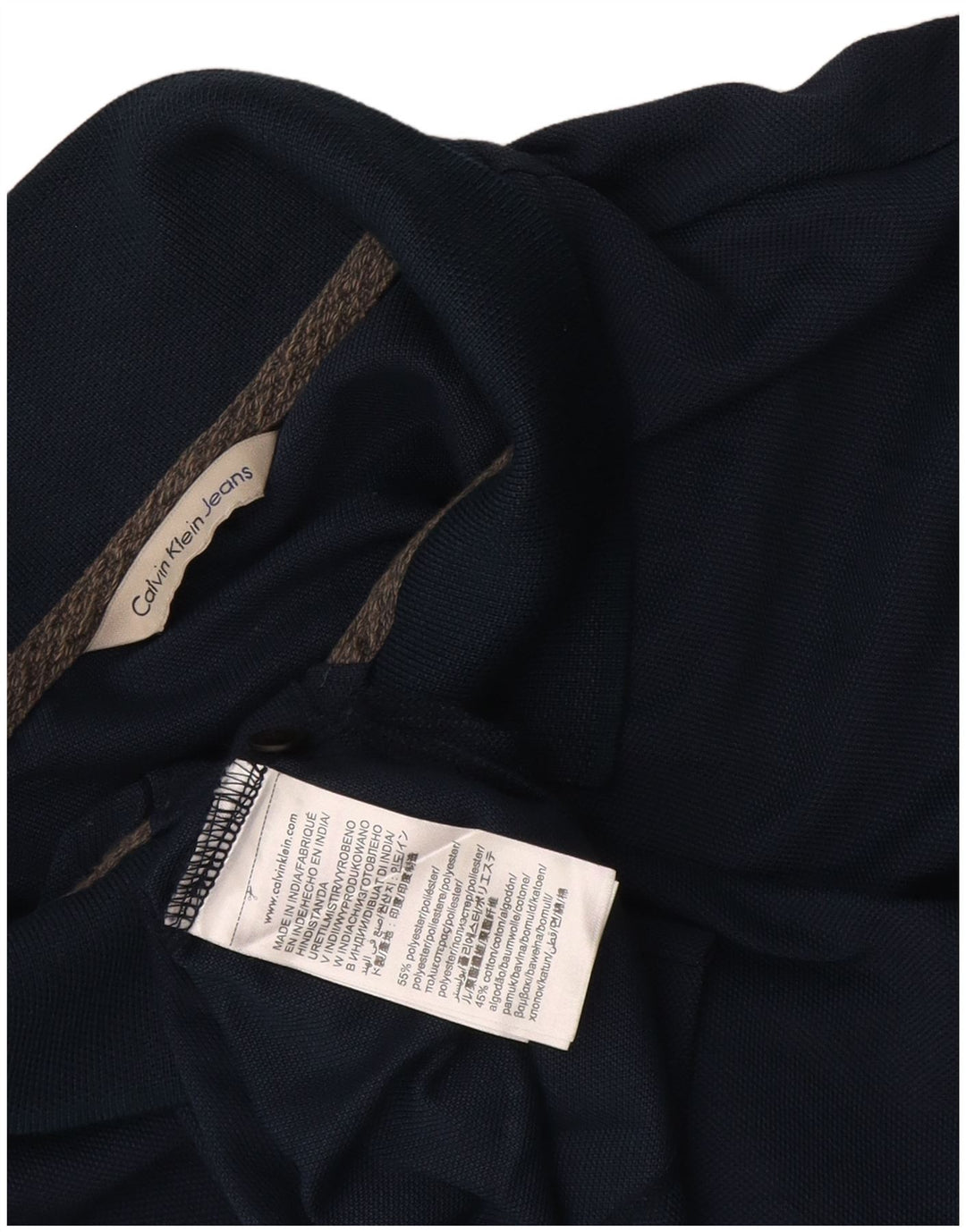 Męska koszulka polo Calvin Klein Jeans, średnia, granatowa, bawełniana