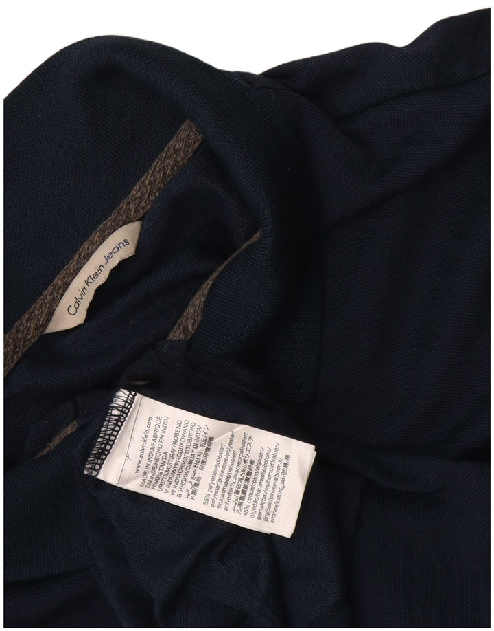 Męska koszulka polo Calvin Klein Jeans, średnia, granatowa, bawełniana