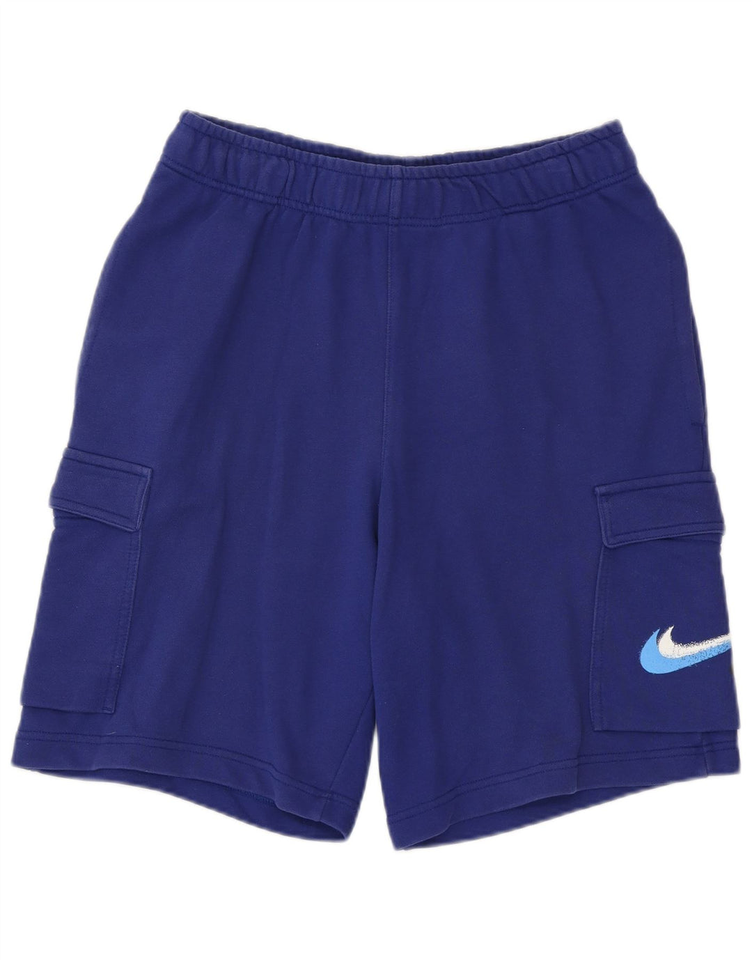 Męskie spodenki sportowe NIKE z grafiką, małe, niebieskie, bawełniane