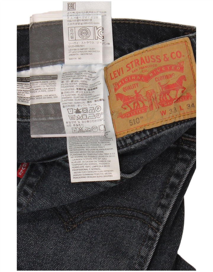 Męskie jeansy LEVI'S 510 Skinny W33 L34 Granatowa bawełna
