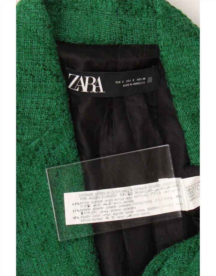 Zara damska marynarka zapinana na 1 guzik UK 10 mała zielona akrylowa