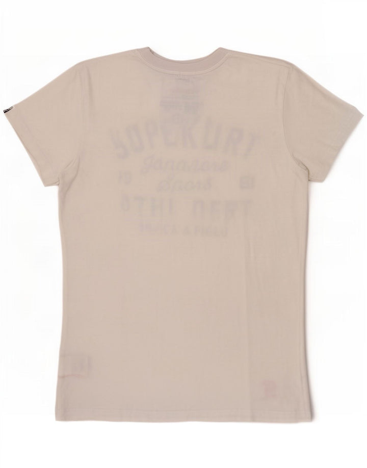 Męski T-shirt z grafiką Superdry, średni biały bawełniany