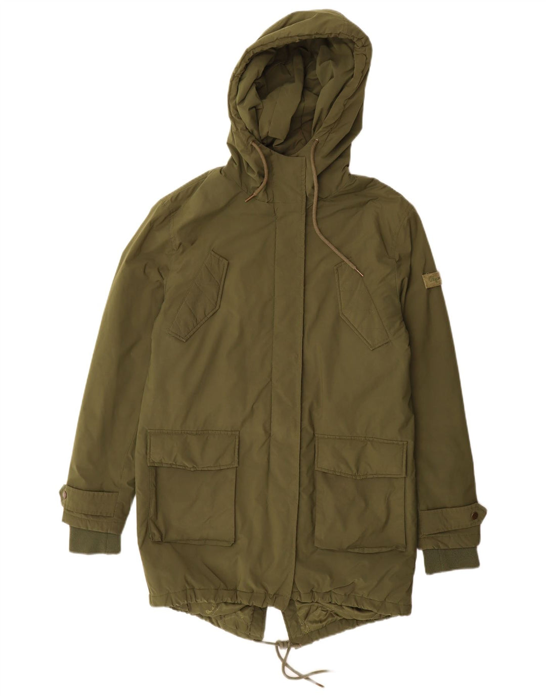 Damska kurtka parka z kapturem PEPE Jeans UK 14, średni khaki