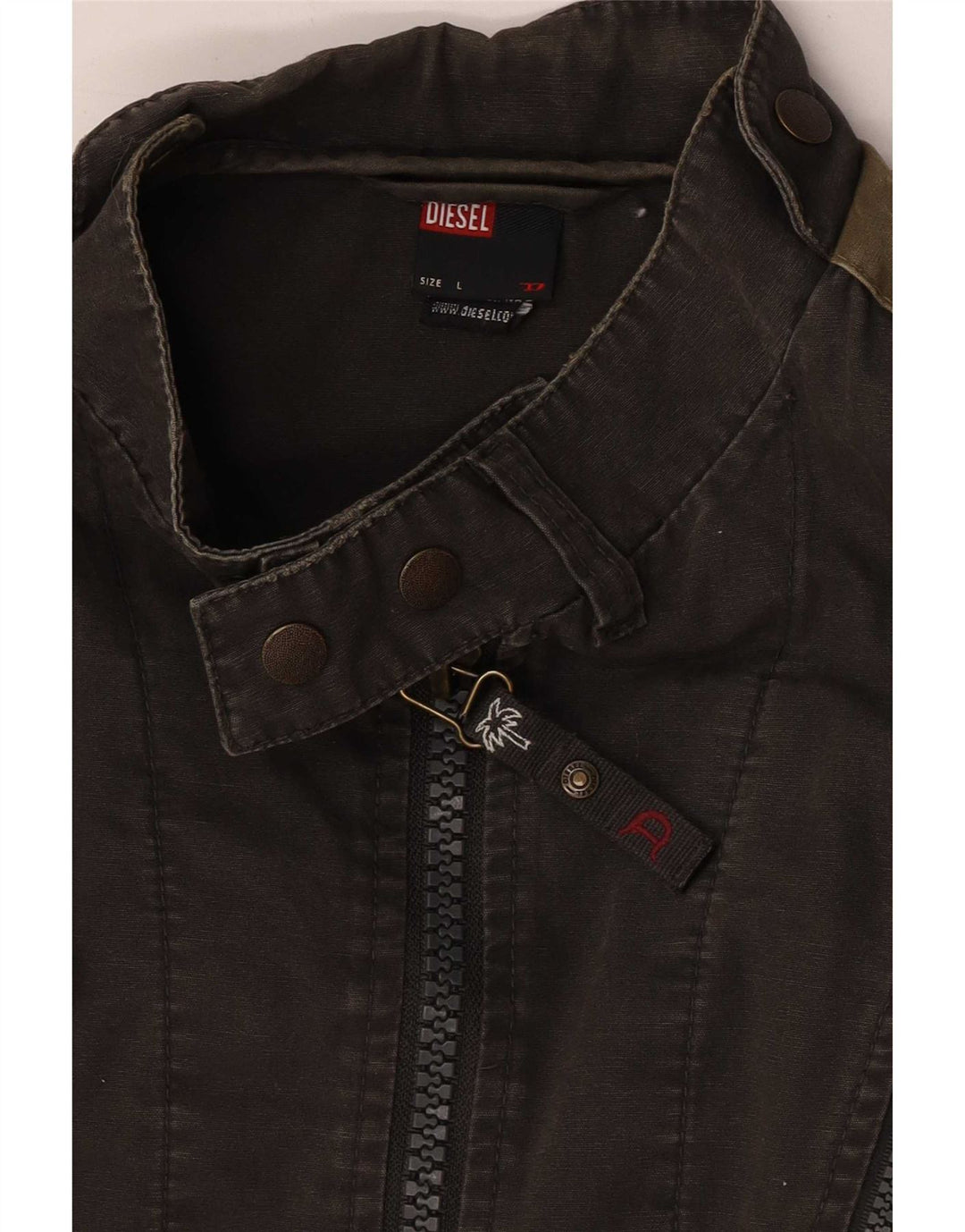 Męska kurtka bomber Diesel UK 40, duża, szara, bawełniana w bloki kolorów