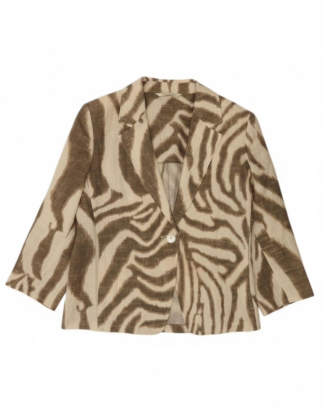 Vintage damska marynarka oversize z rękawem 3/4 UK 10, mała brązowa