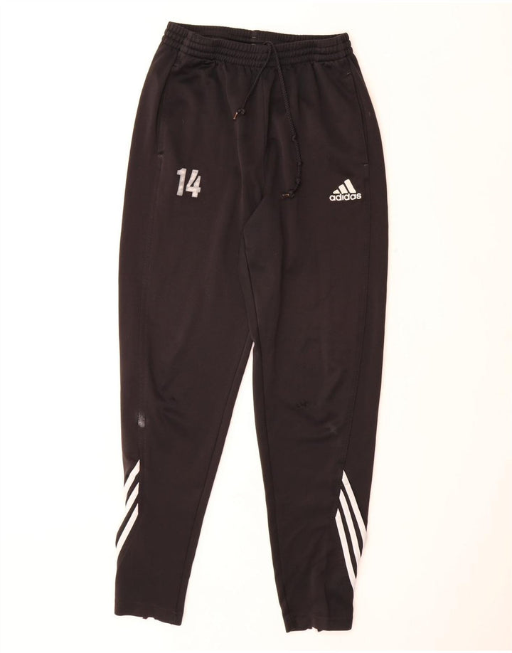 Męskie spodnie dresowe ADIDAS z grafiką UK 42/44, duże, czarne, poliestrowe