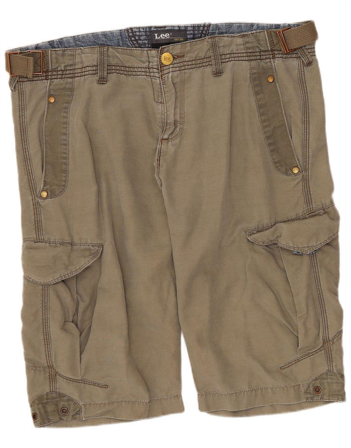 Damskie spodenki Lee Cenn Cargo W34, duże, bawełniane w kolorze khaki