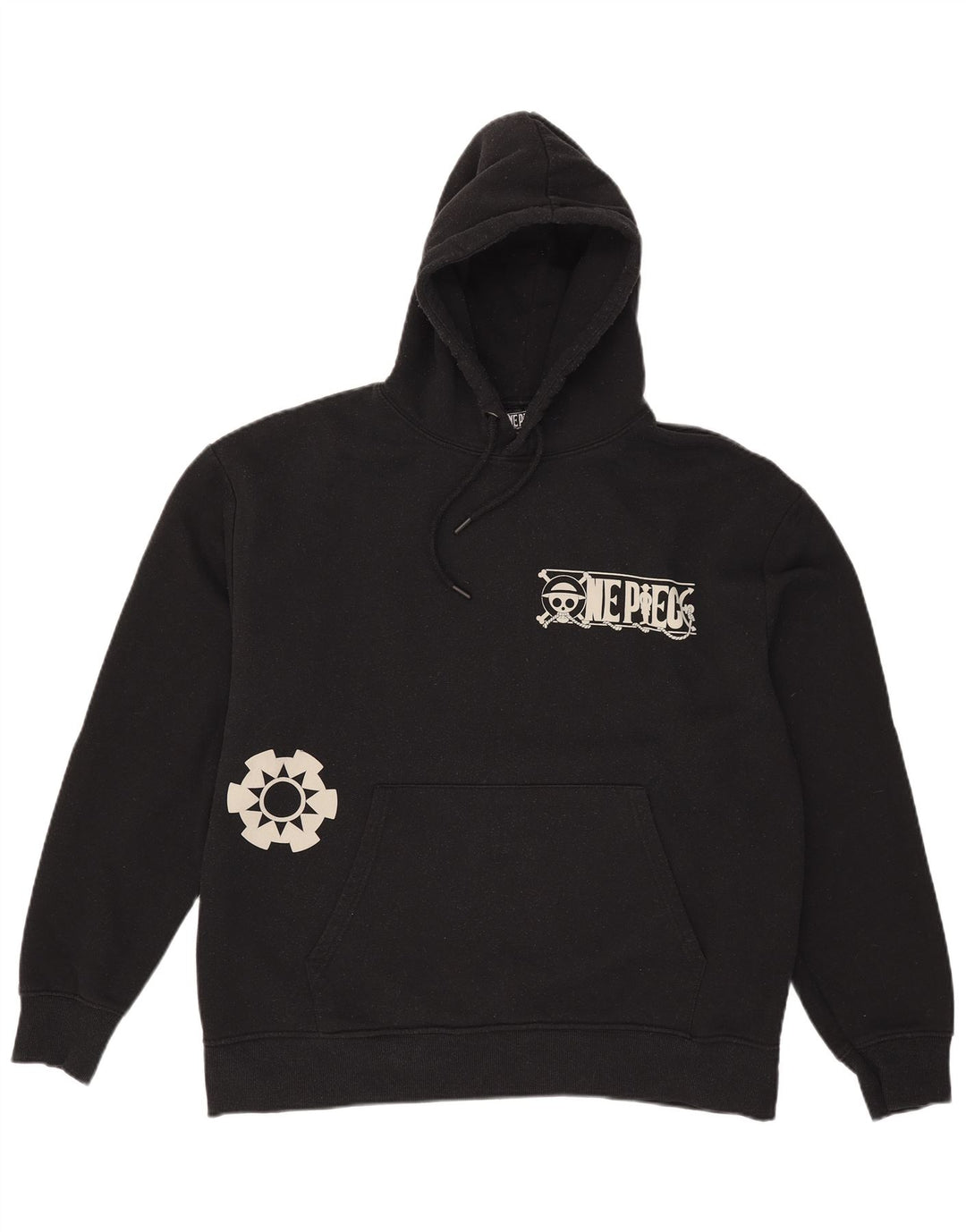 Męski sweter z kapturem i grafiką Pull & Bear XL, czarny, poliester