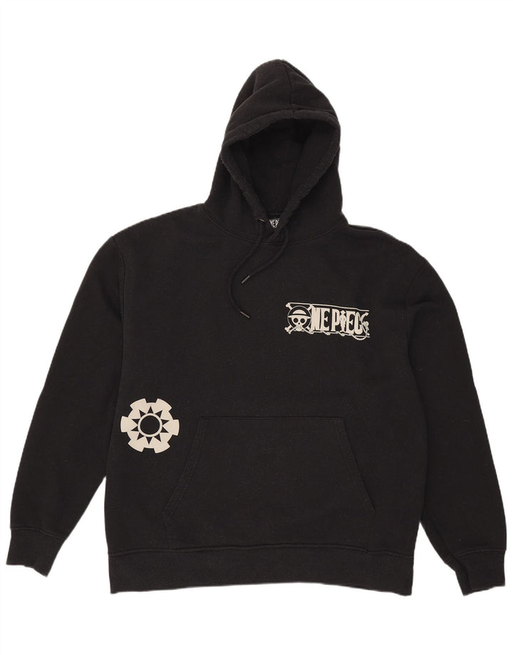 Męski sweter z kapturem i grafiką Pull & Bear XL, czarny, poliester