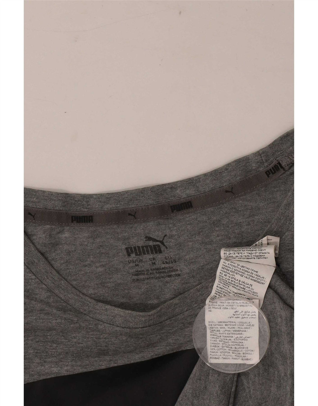 Męska koszulka z grafiką Puma, średnia, szara, bawełniana nakrapiana