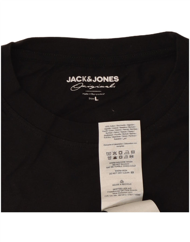 T-shirt męski Jack & Jones, duży, czarny, bawełniany