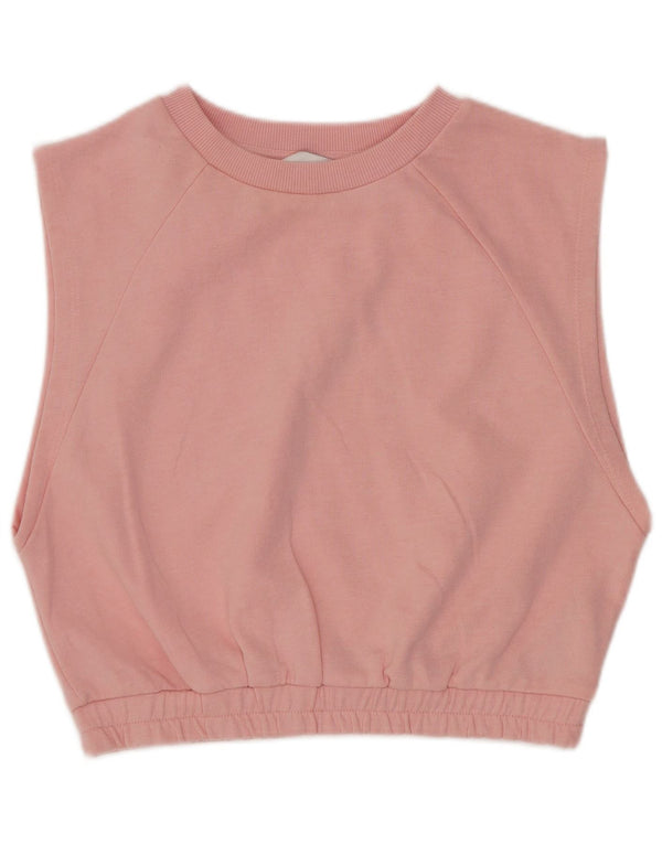 Topshop damski krótki top bez rękawów UK 10, mały, różowy, bawełniany