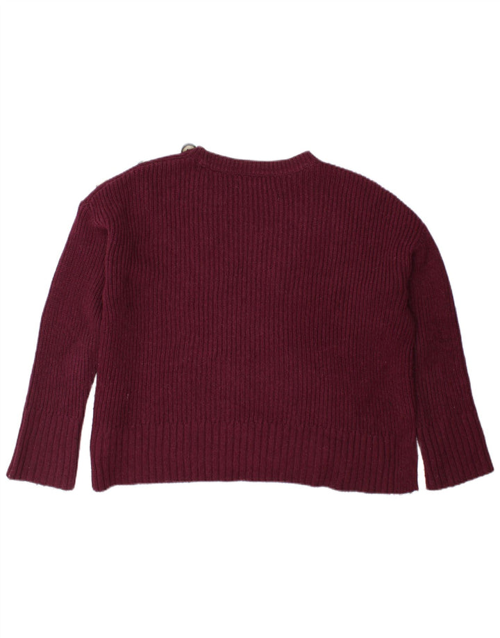 Marks & Spencer Damski sweter z okrągłym dekoltem, UK 12, średni burgund