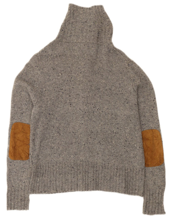 Sweter damski Eddie Bauer UK 16, duży, szary, cętkowany, z owczej wełny
