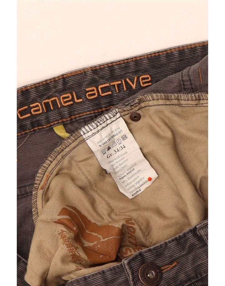 Camel Active Męskie spodnie typu bootcut W34 L34 Szara bawełna