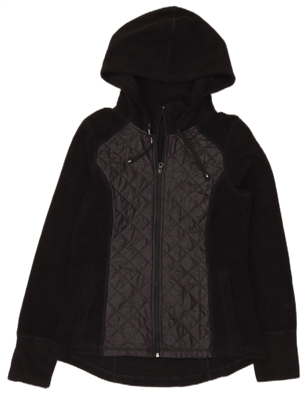 Damska kurtka polarowa z kapturem Fila UK 14, średni czarny poliester