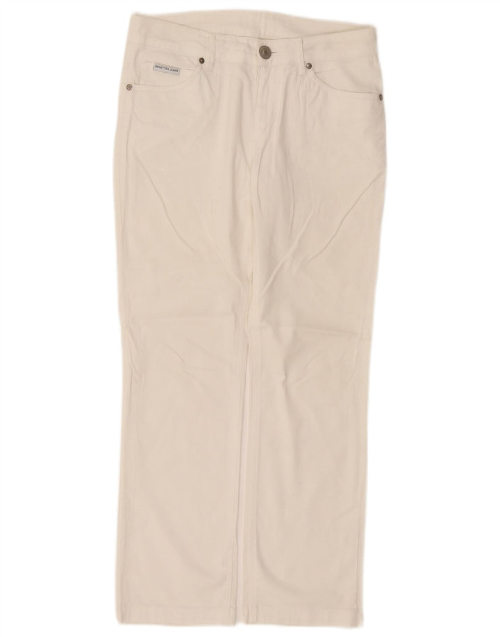 Proste spodnie damskie Benetton W30 L28 białe