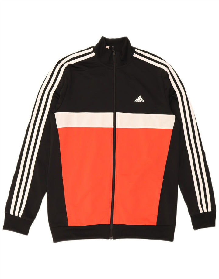 Adidas Dziewczęca bluza dresowa Top 15-16 lat Czarny poliester z blokami kolorów