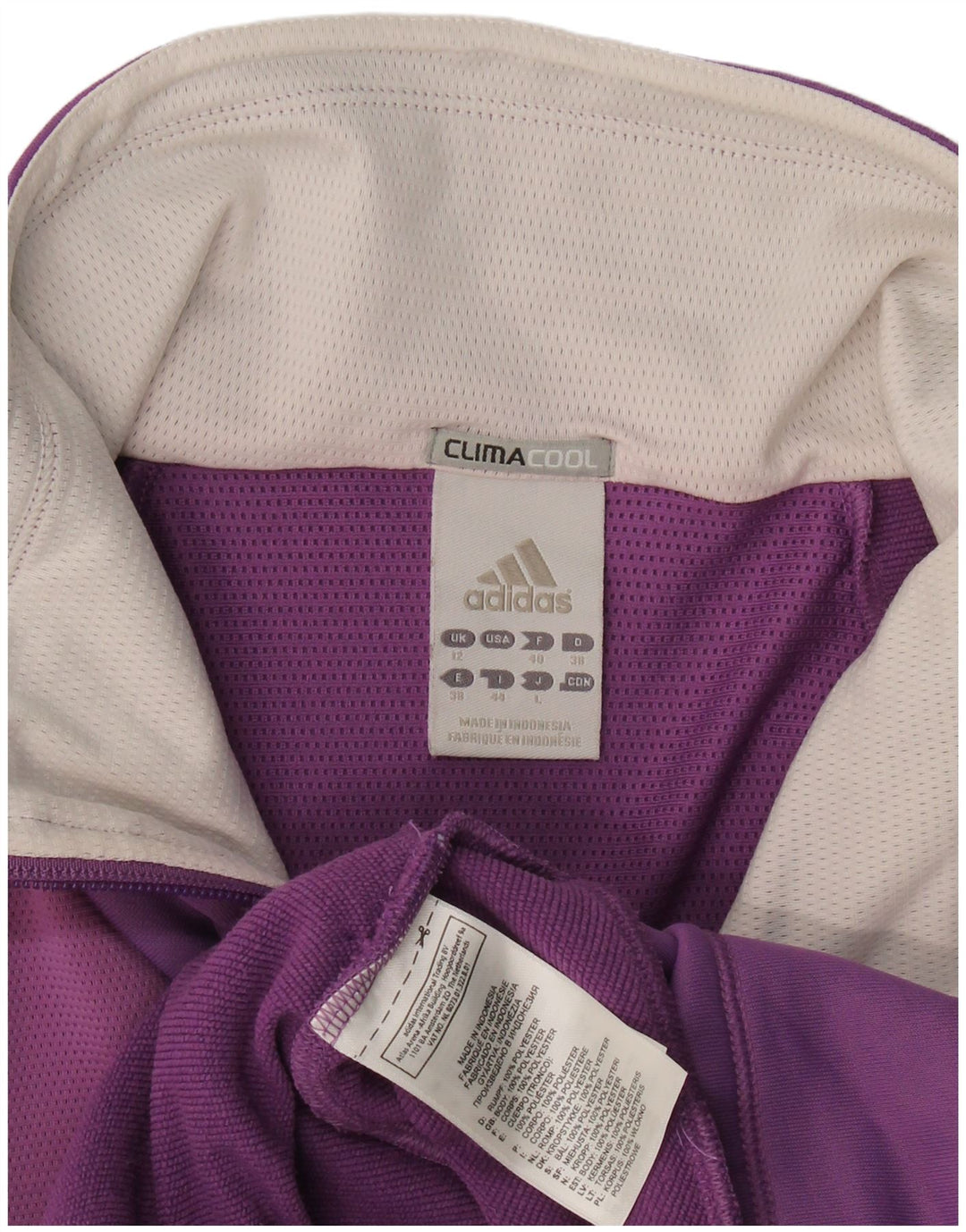 Adidas Damska Climacool Dresowa Kurtka Top UK 12 Średni Fioletowy