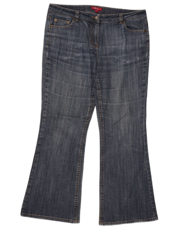 Damskie jeansy rozkloszowane Monsoon UK 14 duże W35 L29 Niebieskie bawełniane