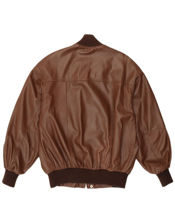 Męska kurtka skórzana VINTAGE UK 36 Mała brązowa skóra