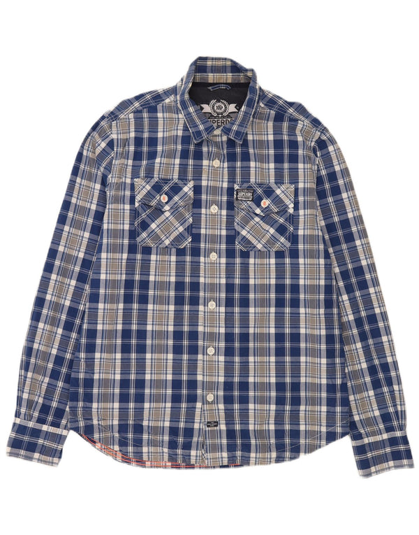 Koszula męska Superdry 2XL, bawełniana niebieska kratka