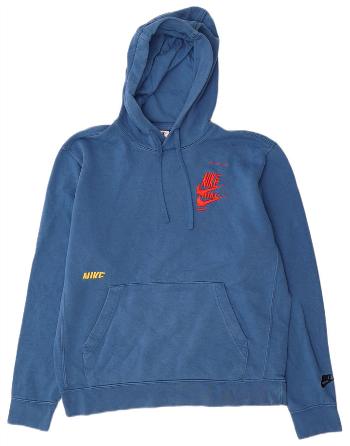 Męski sweter z kapturem Nike Graphic, średni niebieski, bawełniany
