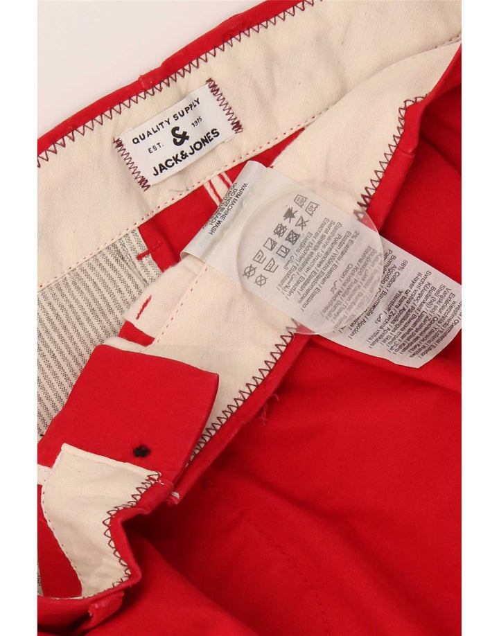 Męskie spodenki chino Jack & Jones, średnie W32, czerwone, bawełniane