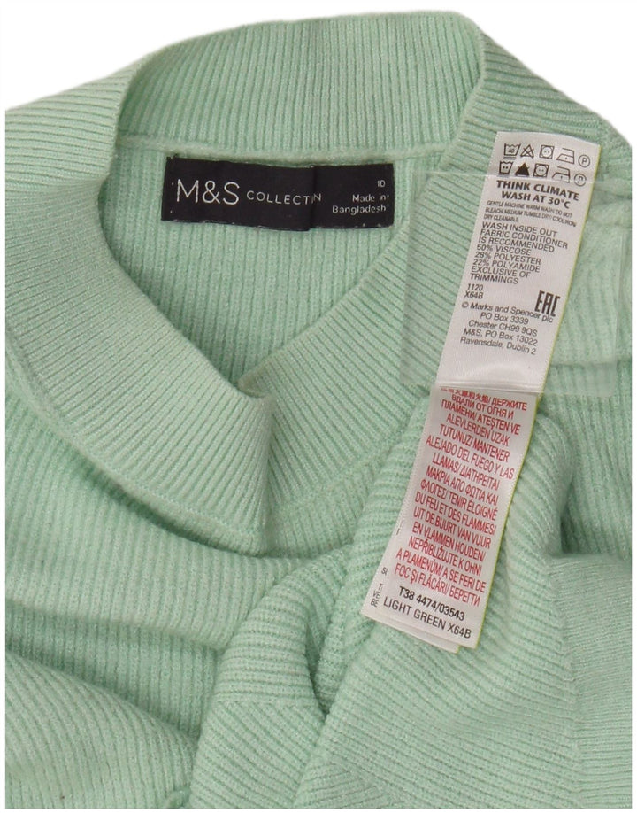 Marks & Spencer Damski sweter z golfem, UK 10, mały, zielony