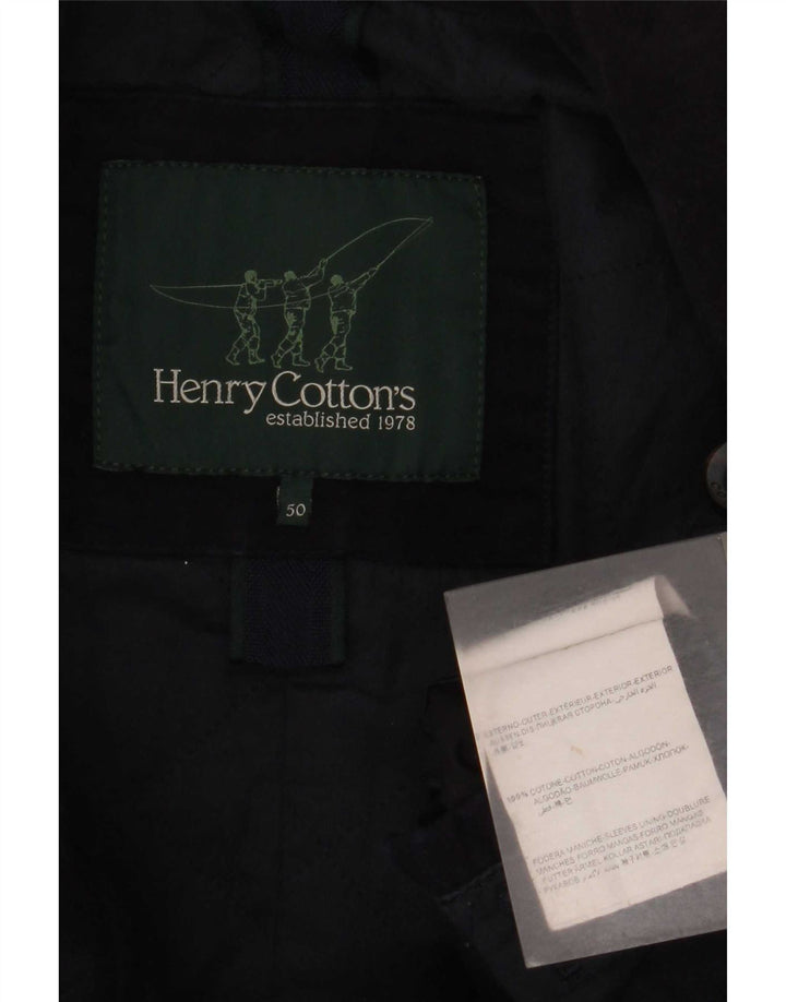 Płaszcz męski Henry Cottons IT 50, duży, granatowy, bawełniany