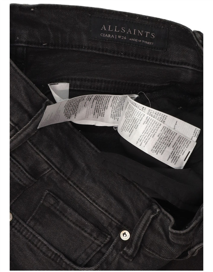 Damskie jeansy Bootcut ALL SAINTS W26 L30 Czarna bawełna