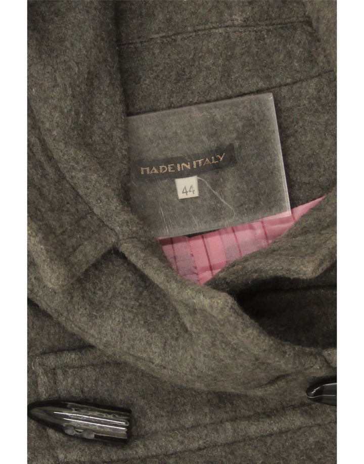 Damska budrysówka z kapturem w stylu vintage IT 44 Średnia szara wełna