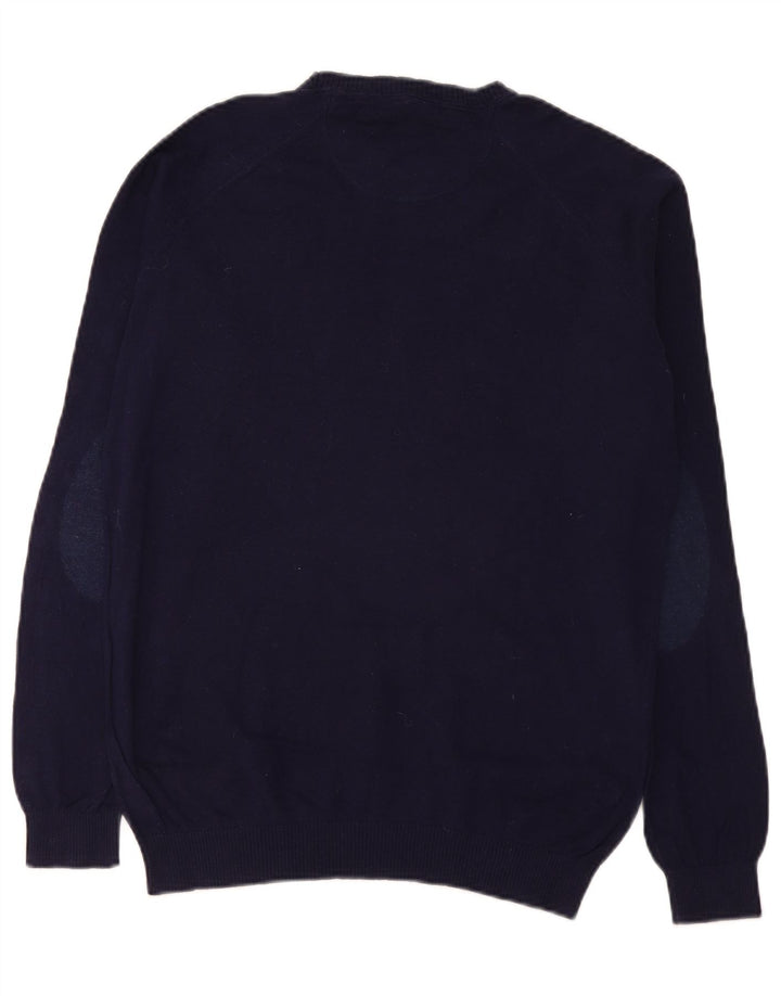 Męski sweter z dekoltem w łódkę Zara, duży, granatowy