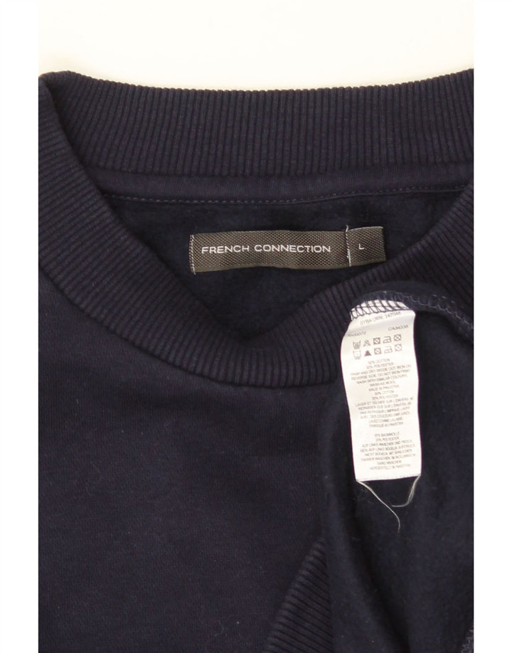 Damska bluza z grafiką FRENCH CONNECTION UK 16, duża, granatowa