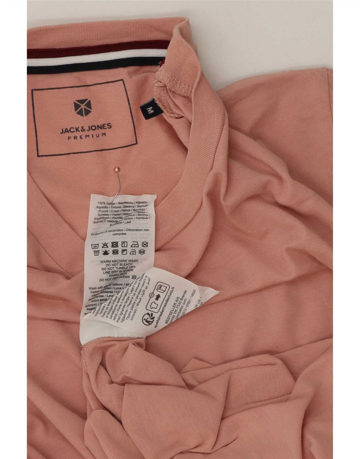 Męski T-shirt z grafiką Jack & Jones, średni, różowy, bawełniany