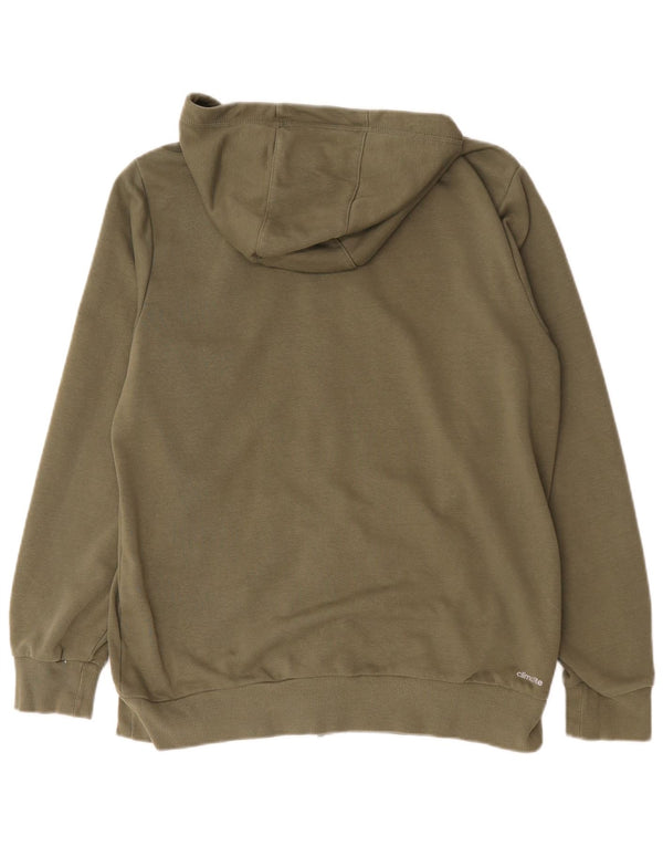 Męski sweter z kapturem Adidas z grafiką, duży, zielony, bawełniany