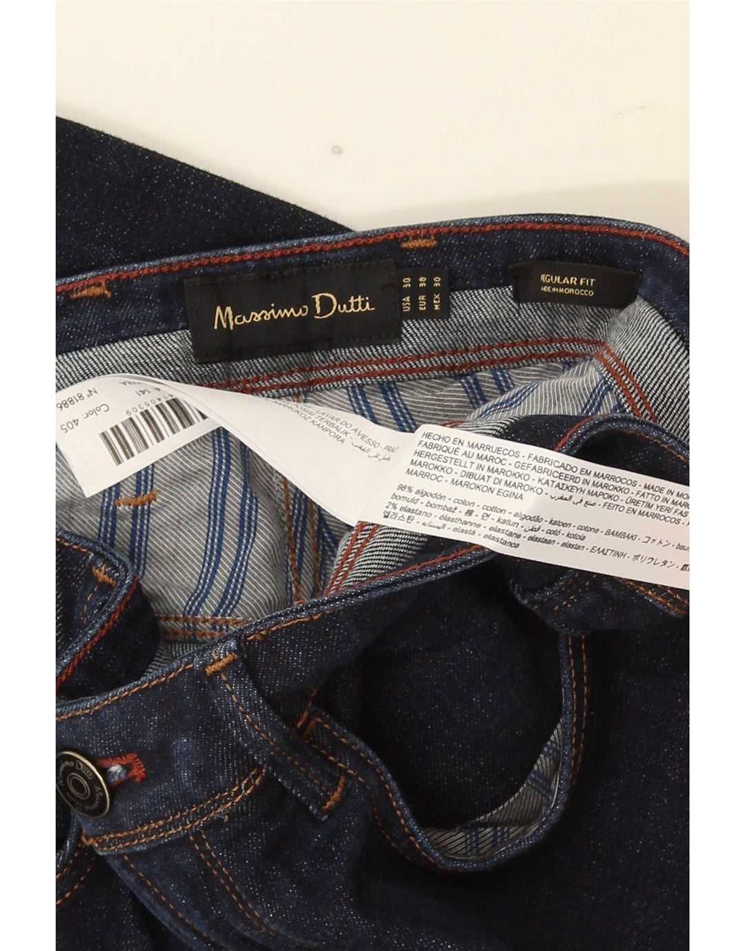 Męskie jeansy Massimo Dutti o regularnym kroju EU 38 Small W30 L30 granatowe