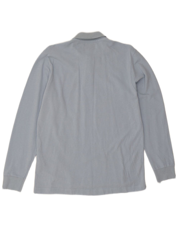 Męska koszulka polo Kappa z długim rękawem, średnia niebieska bawełna