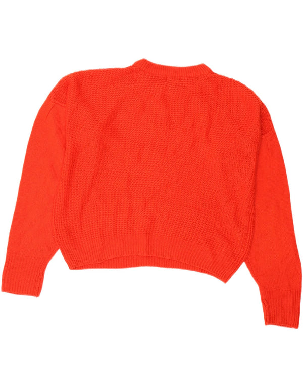 Topshop Damski sweter typu Crop Oversize z okrągłym dekoltem UK 8 Small Red