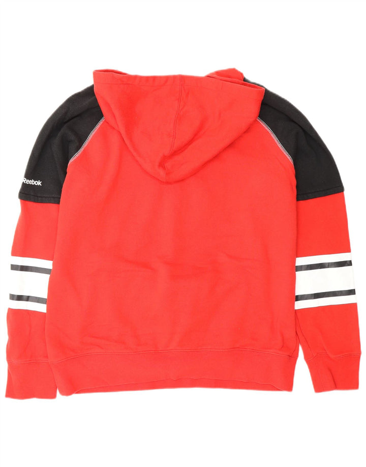 Damska bluza z kapturem REEBOK Chicago Blackhawks UK 16, duża, czerwona, z blokami kolorów