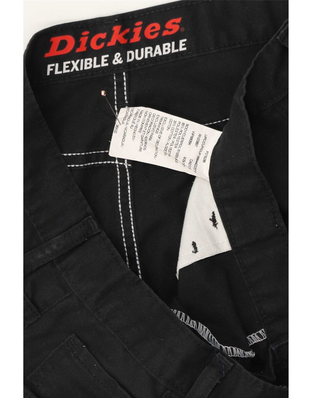 Męskie proste spodnie codzienne Dickies W36 L32 Czarny poliester