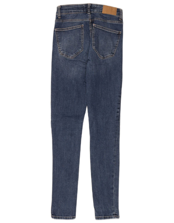 Damskie jeansy skinny Zara EU 34 2XS W26 L29 Niebieskie bawełniane