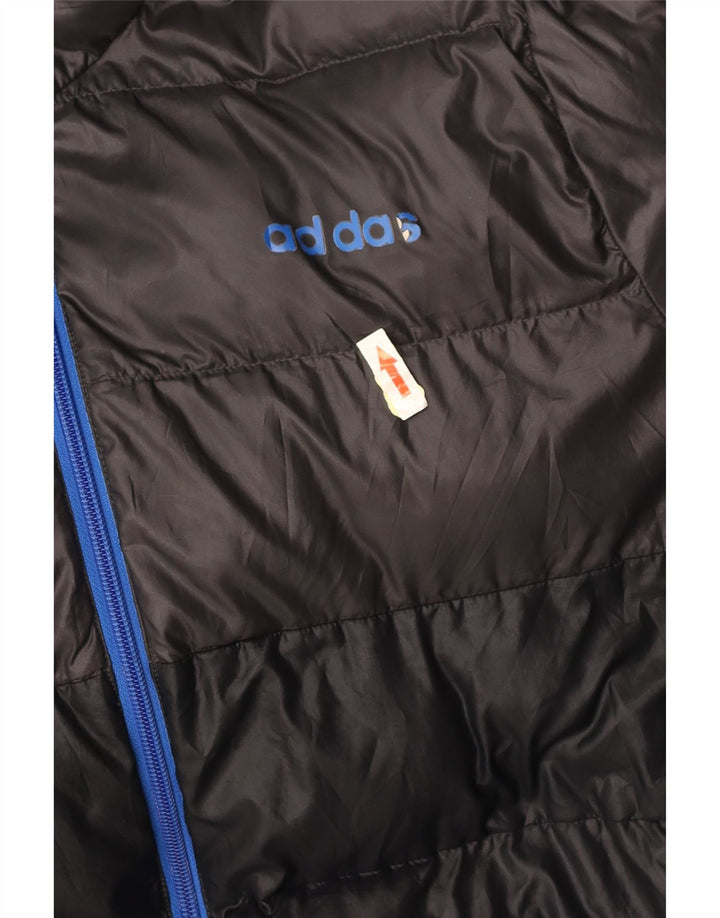 Chłopięca wyściełana kurtka z kapturem ADIDAS 13-14 lat Czarny poliester w bloki kolorów